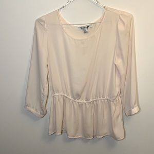 3/$12 Forever 21 sheer blush blouse, three quarter sleeves